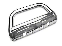 Barricade 3.50-Inch Oval Bull Bar with Skid Plate; Stainless Steel (11-19 Silverado 2500 HD)