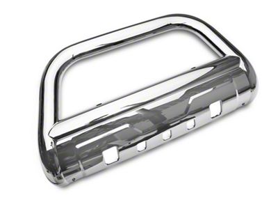 Barricade 3.50-Inch Oval Bull Bar with Skid Plate; Stainless Steel (11-19 Silverado 2500 HD)