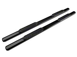 Barricade 4-Inch Oval Straight End Side Step Bars; Black (07-14 Silverado 2500 HD Crew Cab)