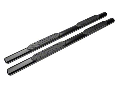 Barricade 4-Inch Oval Straight End Side Step Bars; Black (07-14 Silverado 2500 HD Extended Cab)