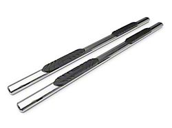 Barricade 4-Inch Oval Straight End Side Step Bars; Rocker Mount; Stainless Steel (07-19 Silverado 2500 HD Crew Cab)
