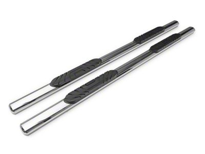Barricade 4-Inch Oval Straight End Side Step Bars; Rocker Mount; Stainless Steel (07-19 Silverado 2500 HD Crew Cab)