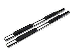 Barricade 4-Inch Oval Straight End Side Step Bars; Stainless Steel (07-14 Silverado 2500 HD Extended Cab)
