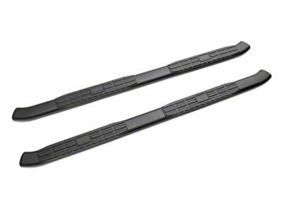 Barricade 5-Inch Oval Bent End Side Step Bars; Black (20-25 Silverado 2500 HD Double Cab)