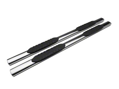 Barricade 5-Inch Oval Straight End Side Step Bars; Rocker Mount; Stainless Steel (07-19 Silverado 2500 HD Crew Cab)