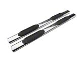 Barricade 6-Inch Oval Straight End Side Step Bars; Rocker Mount; Stainless Steel (07-19 Silverado 2500 HD Crew Cab)