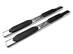 Barricade 6-Inch Oval Straight End Side Step Bars; Rocker Mount; Stainless Steel (07-19 Silverado 2500 HD Extended/Double Cab)