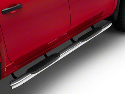 Barricade E-Series 5-Inch Oval Bent End Side Step Bars; Stainless Steel (20-25 Silverado 2500 HD Crew Cab)