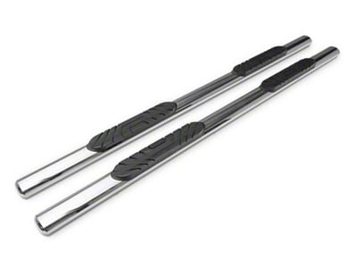 Barricade 4-Inch Oval Straight End Side Step Bars; Rocker Mount; Stainless Steel (07-19 Silverado 3500 HD Crew Cab)