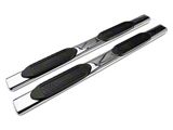 Barricade 6-Inch Oval Straight End Side Step Bars; Rocker Mount; Stainless Steel (07-19 Silverado 3500 HD Extended/Double Cab)