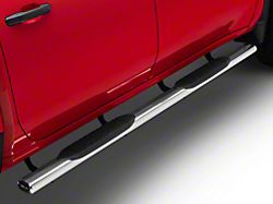 Barricade E-Series 5-Inch Oval Straight Side Step Bars; Stainless Steel (20-25 Silverado 3500 HD Crew Cab)