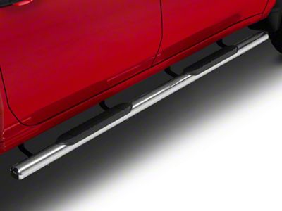 Barricade E-Series Oval Straight Side Step Bars; Stainless Steel (20-24 Silverado 3500 HD Crew Cab)