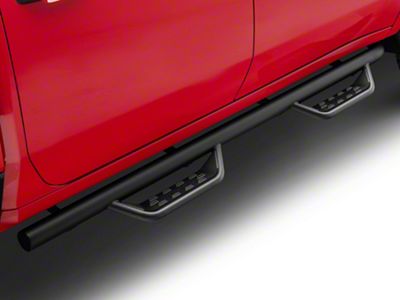 Barricade Tubular Drop Steps; Fine Textured Black Finish (20-25 Silverado 3500 HD Crew Cab)