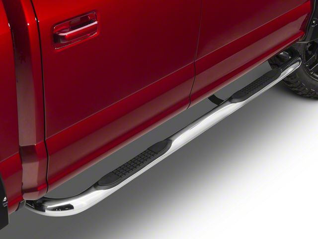 Barricade 3-Inch 90 Degree Bent End Side Step Bars; Stainless Steel (17-24 F-250 Super Duty SuperCrew)