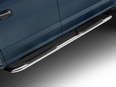 Barricade 4-Inch Oval 90 Degree Bent End Side Step Bars; Stainless Steel (17-25 F-250 Super Duty SuperCrew)
