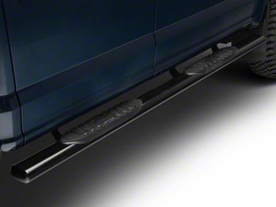 Barricade 5-Inch Oval Straight End Side Step Bars; Black (17-25 F-250 Super Duty SuperCrew)
