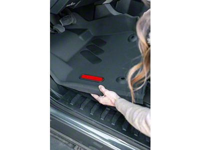BaseLayer Custom-Fit All Weather Front and Rear Floor Liners with Red Logo; Black (17-22 F-250 Super Duty SuperCrew)