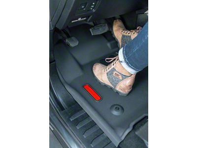 BaseLayer Custom-Fit All Weather Front and Rear Floor Liners with Gray Logo; Black (17-22 F-350 Super Duty SuperCrew)
