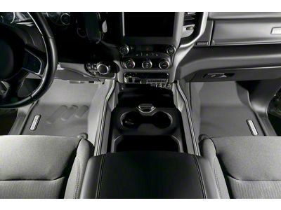 BaseLayer Custom-Fit All Weather Front and Rear Floor Liners with Red Logo; Black (19-25 RAM 1500 Crew Cab)