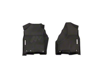 BaseLayer Custom-Fit All Weather Front Floor Liners with Gray Logo; Black (09-18 RAM 1500 Crew Cab)