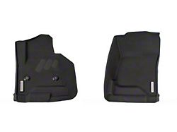 BaseLayer Custom-Fit All Weather Front Floor Liners with Gray Logo; Black (15-19 Sierra 2500 HD Double Cab, Crew Cab)