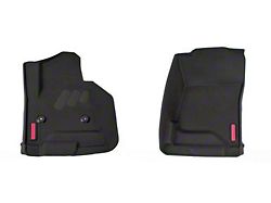 BaseLayer Custom-Fit All Weather Front Floor Liners with Red Logo; Black (15-19 Sierra 2500 HD Double Cab, Crew Cab)