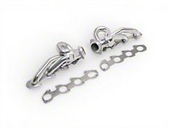 BBK 1-3/4-Inch Shorty Headers; Silver Polished Ceramic (19-24 5.7L RAM 1500)