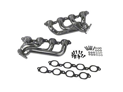 BBK 1-3/4-Inch Shorty Headers; Polished Silver Ceramic (14-18 V8 Sierra 1500)