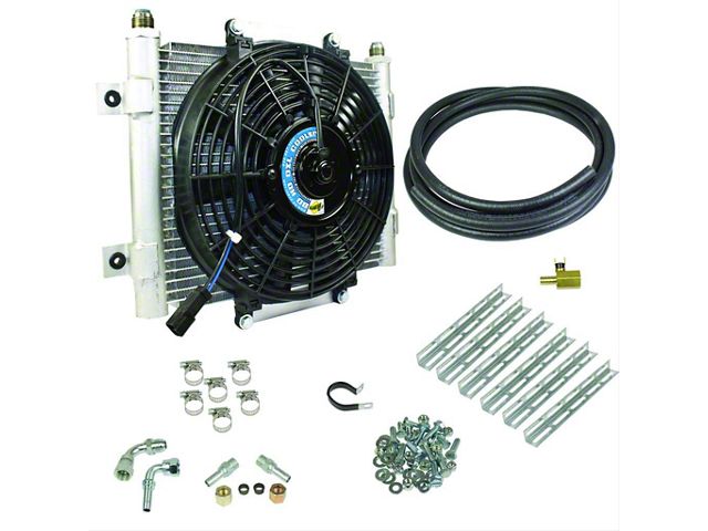BD Power Xtrude Double Stacked Transmission Cooler with Fan and 5/8-Inch Lines (07-16 Sierra 2500 HD)