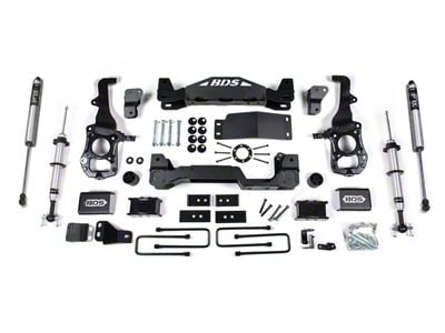 BDS 4-Inch Suspension Lift Kit with 2-Inch Rear Lift Blocks, FOX 2.0 IFP Struts and FOX 2.0 Performance Shocks (21-25 F-150 w/o CCD System, Excluding Powerstroke & Raptor)