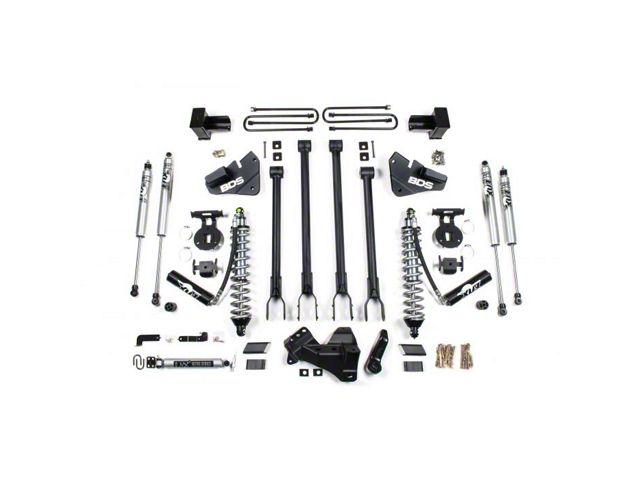 BDS 4-Inch Coil-Over 4-Link Suspension Lift Kit with Rear Lift Blocks and Fox Shocks (20-22 4WD 6.7L PowerStroke F-250 Super Duty)