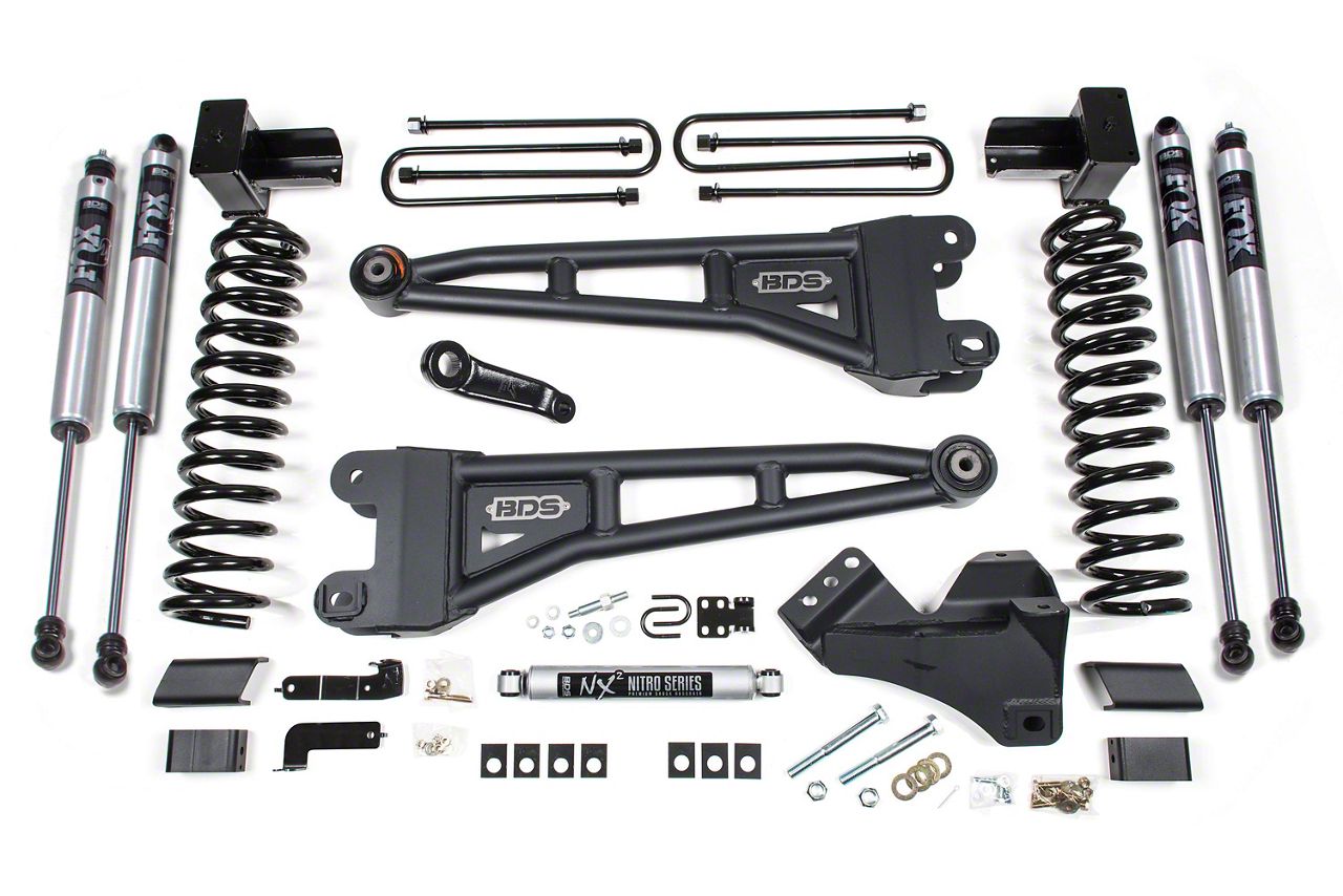 BDS F-250 Super Duty 4-Inch Radius Arm Suspension Lift Kit with 5-Inch ...