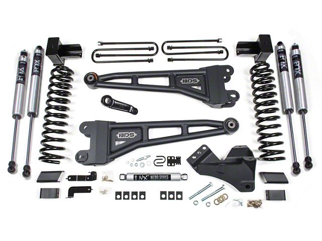Lift Blocks BDS F-250 Super Duty 4-Inch Radius Arm Suspension Lift Kit with 5-Inch ...