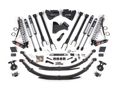 BDS 5-Inch 4-Link Suspension Lift Kit with Leaf Springs, FOX 2.5 Performance Elite Coil-Overs and 2.0 Performance Shocks (20-22 4WD 6.7L Powerstroke F-250 Super Duty)