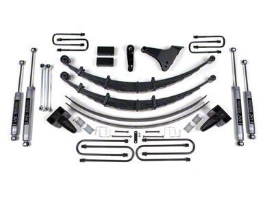 BDS 6-Inch Leaf Spring Suspension Lift Kit with Square U-Bolts, Rear Lift Blocks and NX2 Nitro Shocks (Late 99-00 4WD F-250 Super Duty w/o Factory Overload Springs)