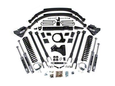 BDS 8-Inch 4-Link Suspension Lift Kit with Rear Leaf Springs and NX2 Nitro Shocks (17-19 4WD 6.7L Powerstroke F-250 Super Duty)