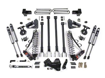 BDS 4-Inch 4-Link Suspension Lift Kit with FOX 2.5 Performance Elite Coil-Overs and FOX 2.0 Performance Shocks (17-19 4WD 6.2L F-350 Super Duty DRW)