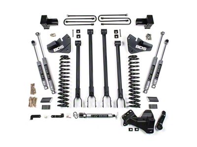 BDS 4-Inch 4-Link Suspension Lift Kit with Leaf Springs and NX2 Nitro Shocks (17-19 4WD 6.7L Powerstroke F-350 Super Duty)