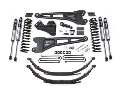 BDS 4-Inch Radius Arm Suspension Lift Kit with Leaf Springs and FOX 2.0 Performance Shocks (11-16 4WD 6.2L F-350 Super Duty)