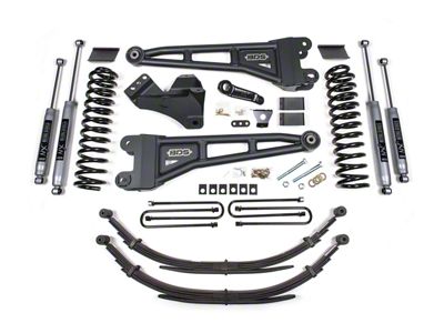 BDS 4-Inch Radius Arm Suspension Lift Kit with Leaf Springs and NX2 Nitro Shocks (11-16 4WD 6.2L F-350 Super Duty)