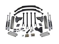 BDS 6-Inch 4-Link Suspension Lift Kit with Rear Leaf Springs and NX2 Nitro Shocks (11-16 4WD 6.7L Powerstroke F-350 Super Duty SRW w/ Factory 2-Inch Lift Blocks)