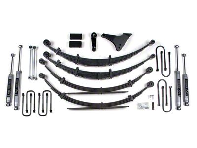 BDS 6-Inch Leaf Spring Suspension Lift Kit with Square U-Bolts, Rear Leaf Springs and NX2 Nitro Shocks (Early 1999 4WD F-350 Super Duty SRW)
