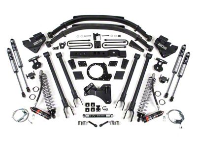 BDS 8-Inch 4-Link Suspension Lift Kit with Leaf Springs, FOX 2.5 Performance Elite Coil-Overs and 2.0 Performance Shocks (17-19 4WD 6.7L Powerstroke F-350 Super Duty)