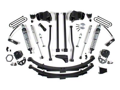 BDS 6-Inch Long Arm Suspension Lift Kit with Rear Leaf Springs, FOX 2.5 Coil-Overs and FOX 2.0 Performance Shocks (03-07 4WD 5.9L, 6.7L RAM 2500)