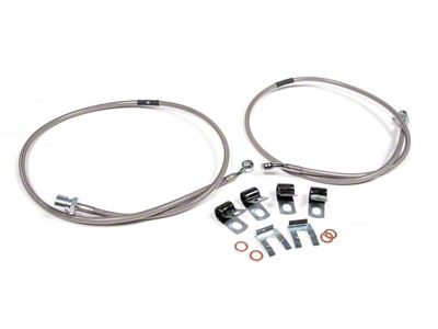 BDS Stainless Steel Braided Brake Line Kit for 6 to 8-Inch Lift; Front (14-18 4WD RAM 2500)