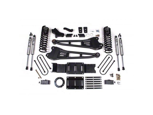 BDS 4-Inch Radius Arm Suspension Lift Kit with Fox Shocks for 8-Bolt Transfer Cases (19-24 4WD 6.7L RAM 3500 w/o Factory Overload Springs & Air Ride)