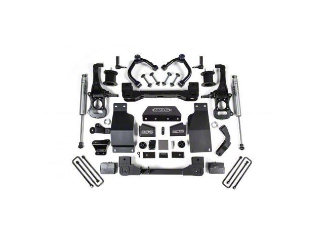 BDS 4-Inch Suspension Lift Kit with FOX 2.0 Shocks (19-24 4WD 3.0L Duramax Sierra 1500, Excluding AT4 & Denali)
