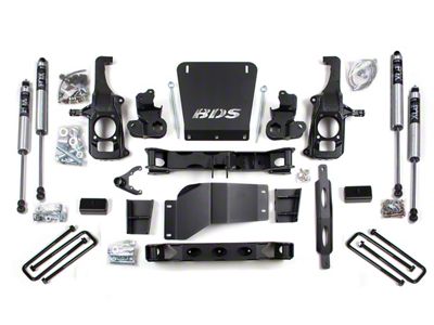 BDS 6.50-Inch High Clearance Suspension Lift Kit with 3-Inch Rear Lift Blocks and FOX 2.0 Performance Shocks (11-19 Silverado 3500 HD w/o Factory Overload Springs)