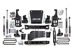 BDS 6.50-Inch High Clearance Suspension Lift Kit with 5-Inch Rear Lift Blocks and NX2 Nitro Shocks (11-19 Silverado 3500 HD SRW w/o Factory Overload Springs)