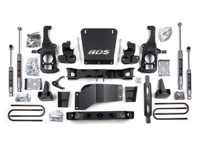 BDS 6.50-Inch High Clearance Suspension Lift Kit with 5-Inch Rear Lift Blocks and NX2 Nitro Shocks (11-19 Silverado 3500 HD SRW w/ Factory Overload Springs)